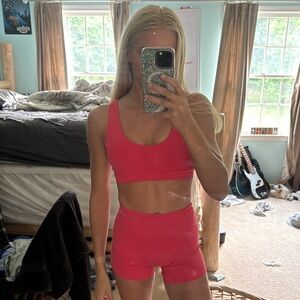 Gymshark Whitney Simmons Pink Sports Bra and Shorts Set